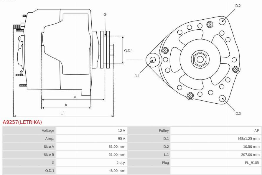 AS-PL A9257(LETRIKA) - Laturi inparts.fi