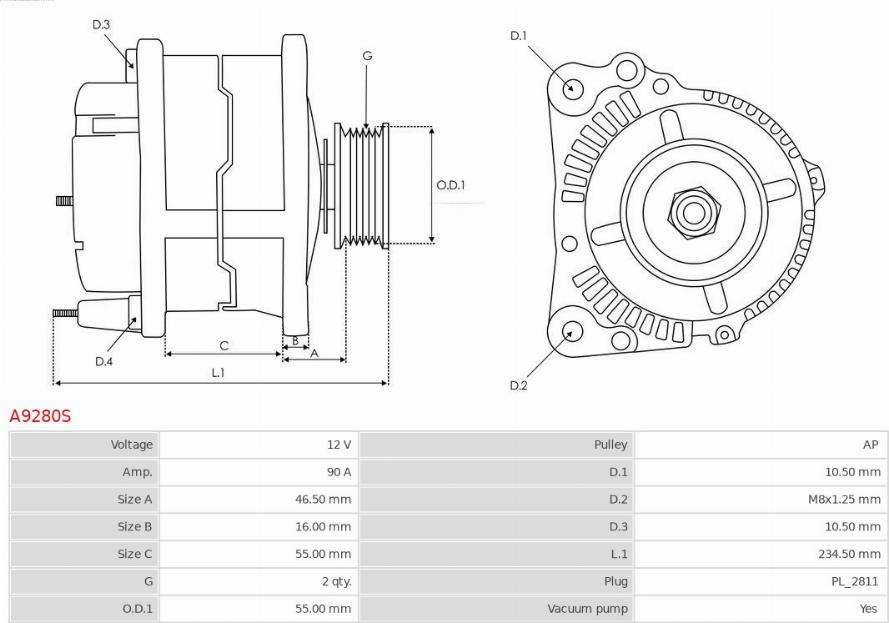 AS-PL A9280S - Laturi inparts.fi