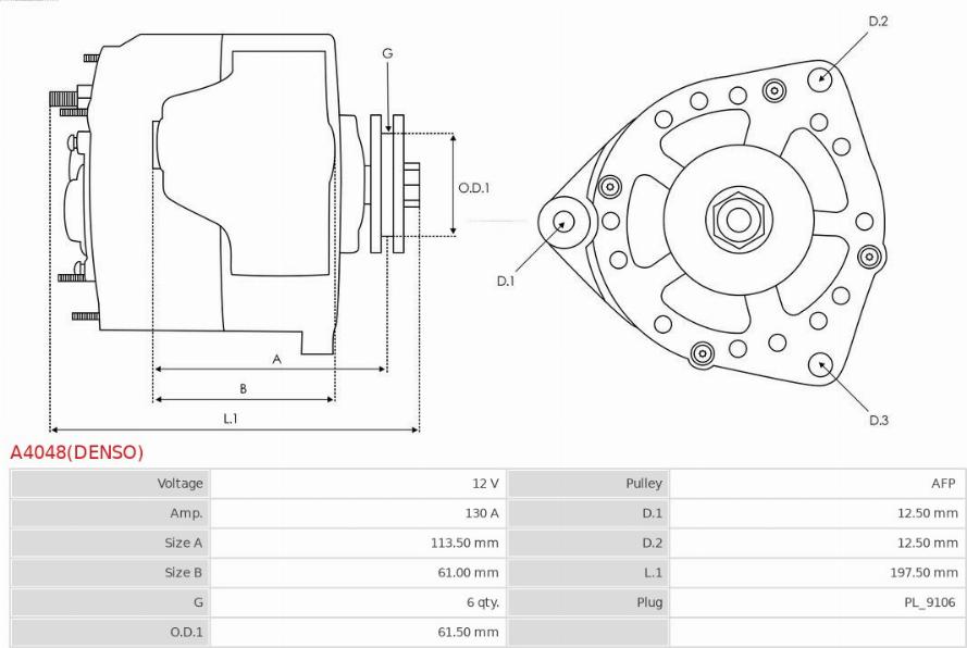 AS-PL A4048(DENSO) - Laturi inparts.fi