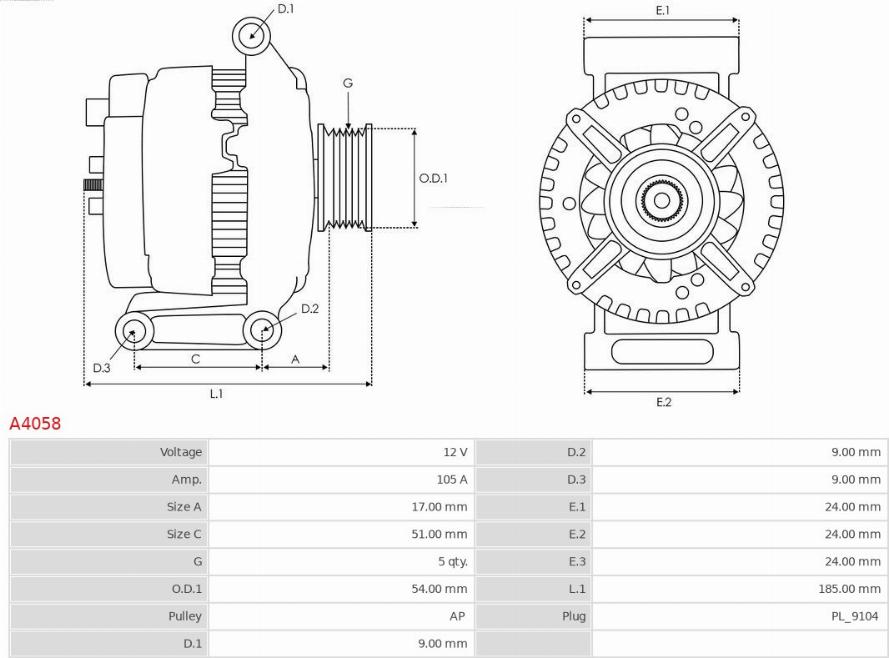 AS-PL A4058 - Laturi inparts.fi