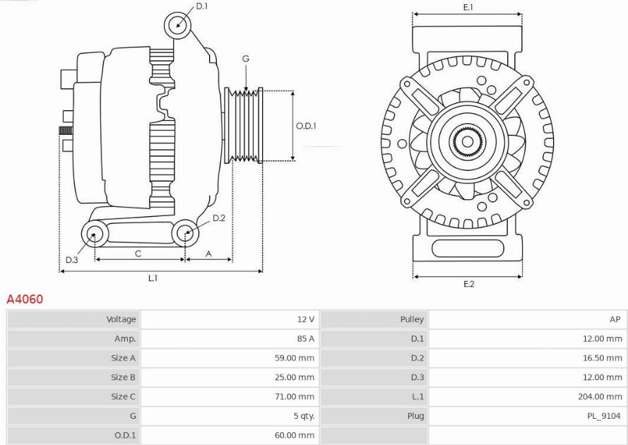 AS-PL A4060 - Laturi inparts.fi