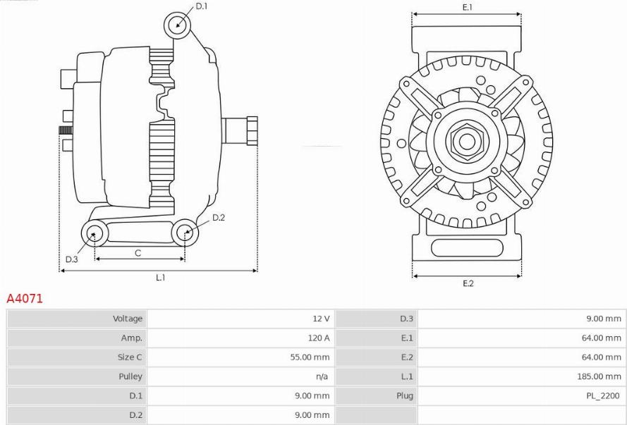 AS-PL A4071 - Laturi inparts.fi