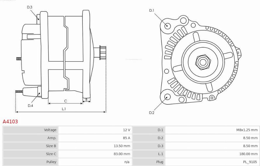 AS-PL A4103 - Laturi inparts.fi