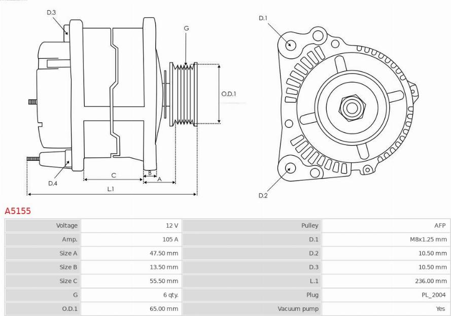 AS-PL A5155 - Laturi inparts.fi