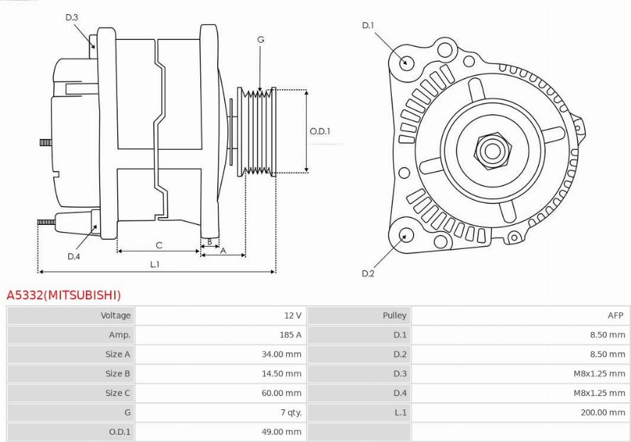 AS-PL A5332(MITSUBISHI) - Laturi inparts.fi