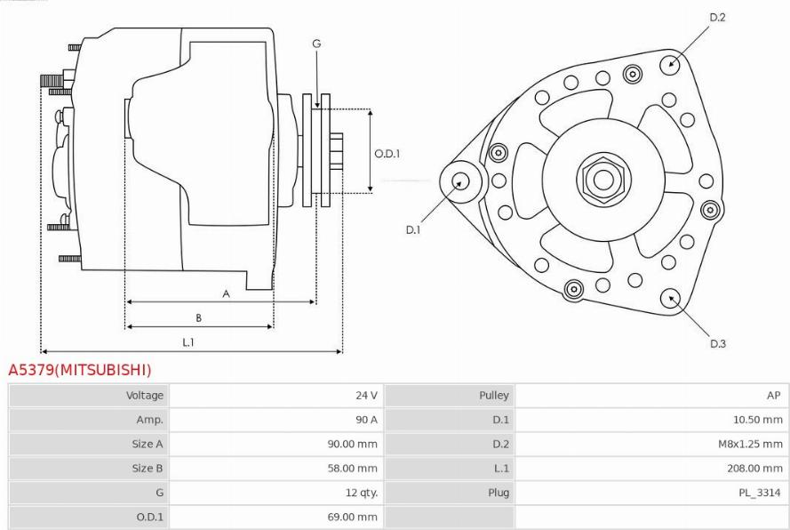 AS-PL A5379(MITSUBISHI) - Laturi inparts.fi