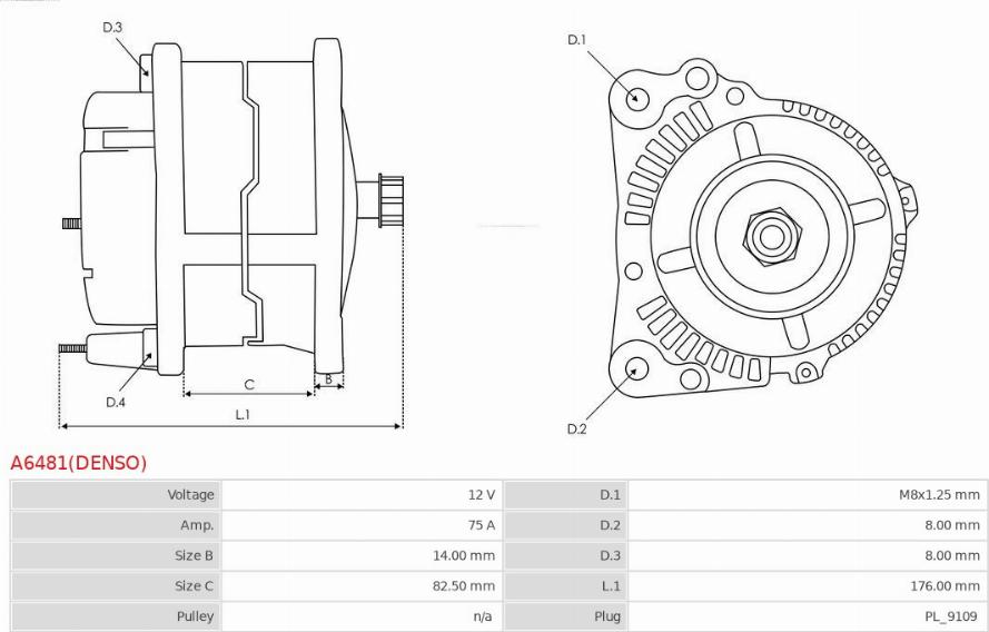 AS-PL A6481(DENSO) - Laturi inparts.fi