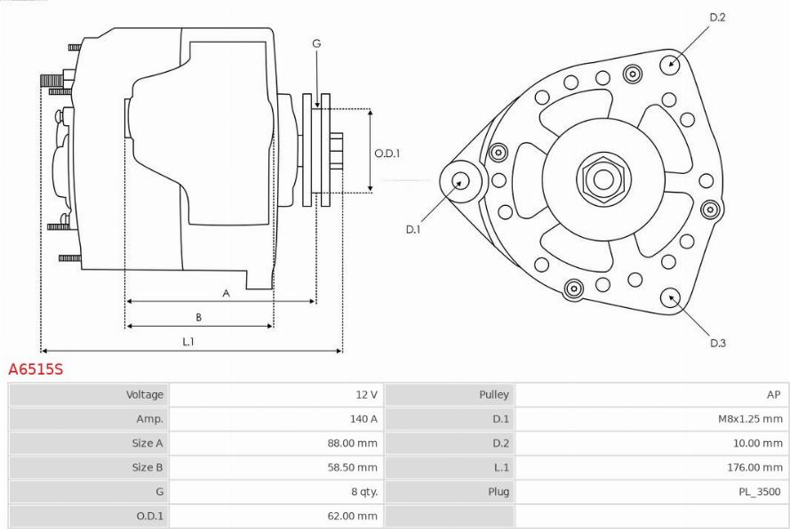 AS-PL A6515S - Laturi inparts.fi