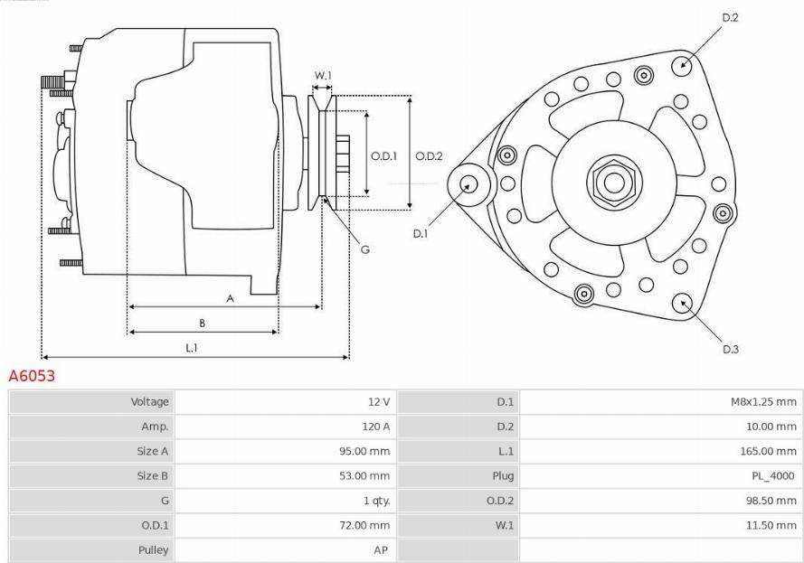 AS-PL A6053 - Laturi inparts.fi