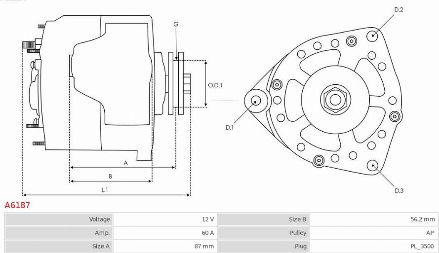 AS-PL A6187 - Laturi inparts.fi