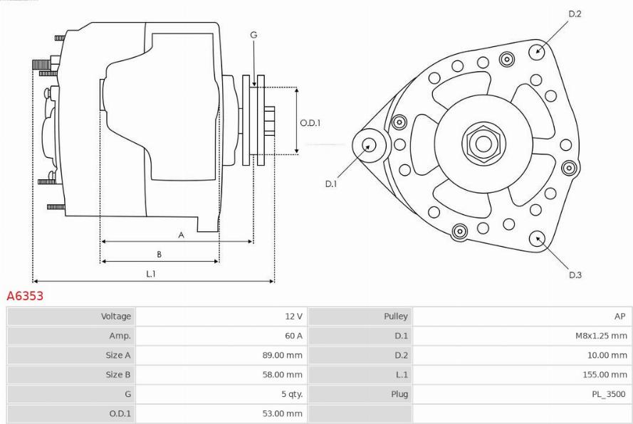 AS-PL A6353 - Laturi inparts.fi