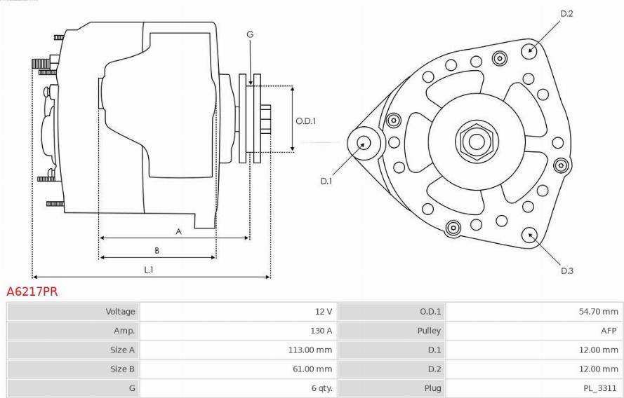 AS-PL A6217PR - Laturi inparts.fi