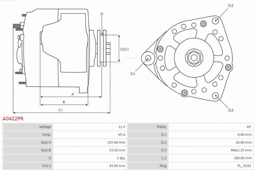 AS-PL A0422PR - Laturi inparts.fi