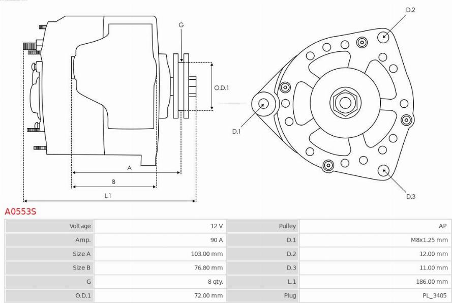 AS-PL A0553S - Laturi inparts.fi