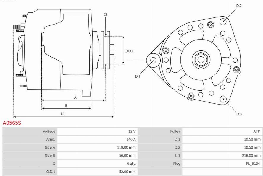 AS-PL A0565S - Laturi inparts.fi