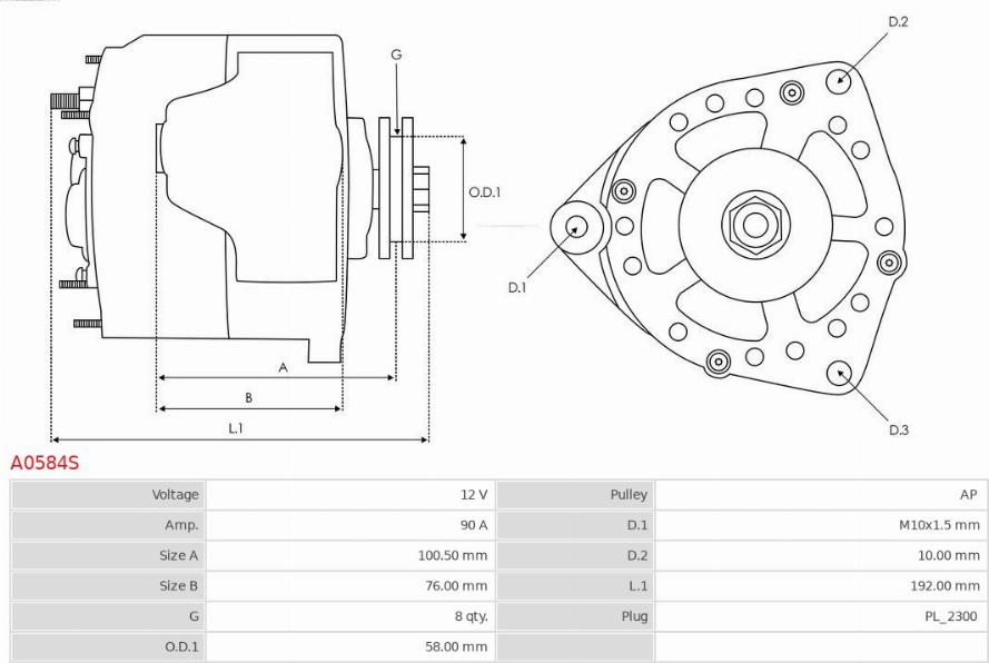 AS-PL A0584S - Laturi inparts.fi