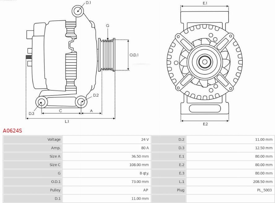 AS-PL A0624S - Laturi inparts.fi