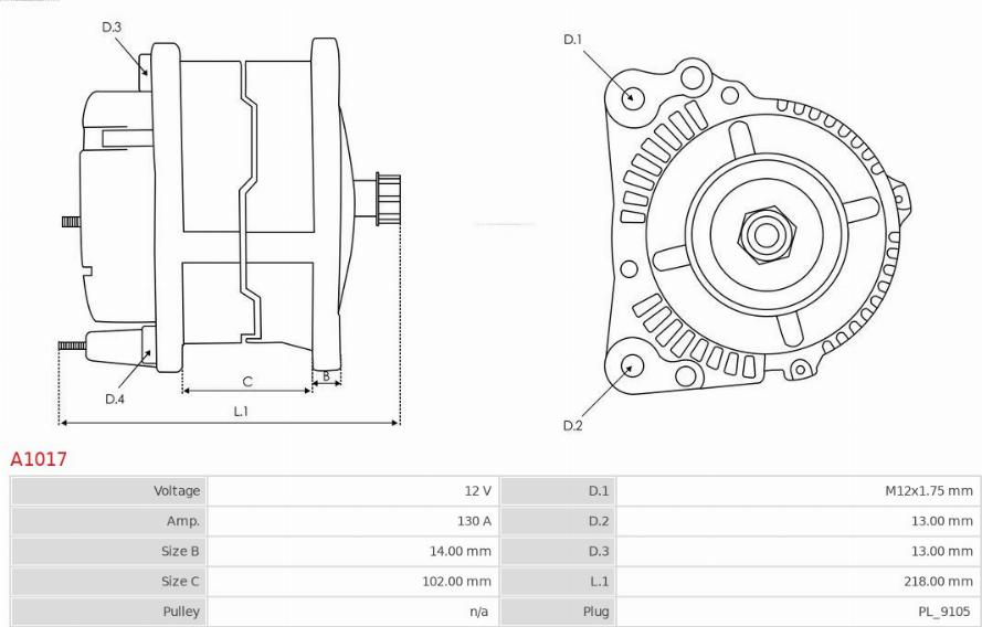 AS-PL A1017 - Laturi inparts.fi