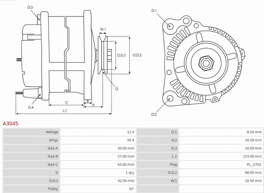 AS-PL A3045 - Laturi inparts.fi