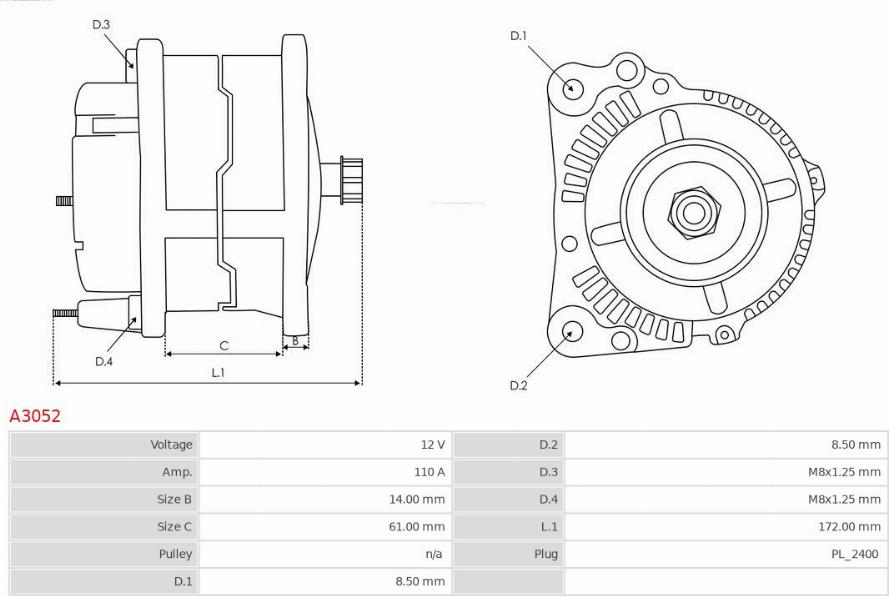 AS-PL A3052 - Laturi inparts.fi