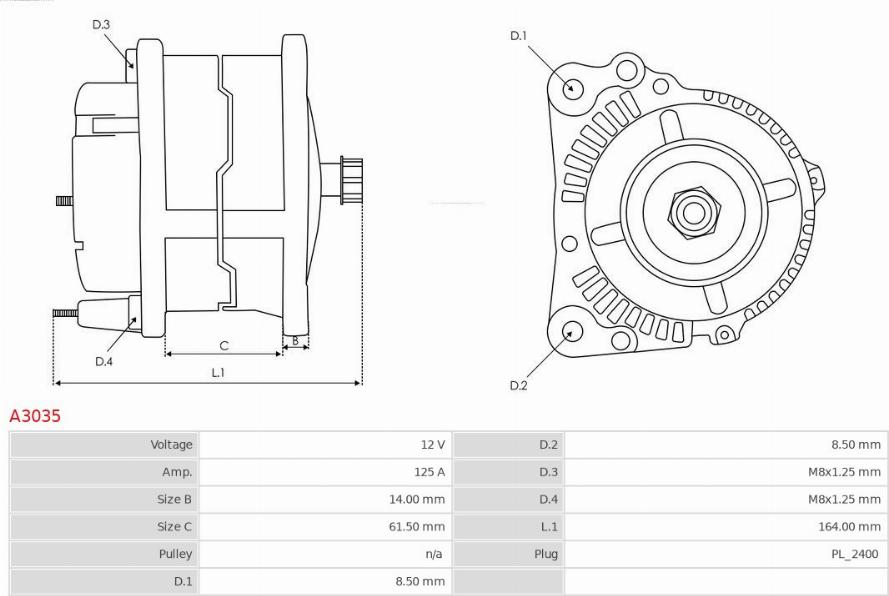 AS-PL A3035 - Laturi inparts.fi