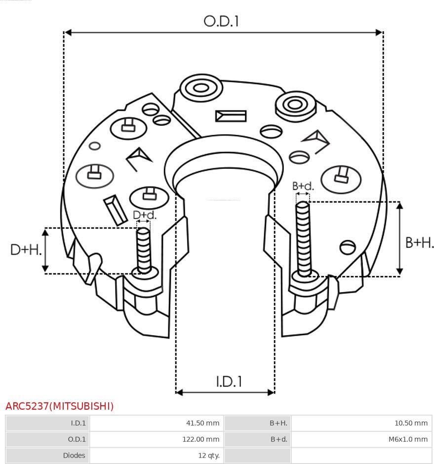 AS-PL ARC5237(MITSUBISHI) - Tasasuuntain, generaattori inparts.fi