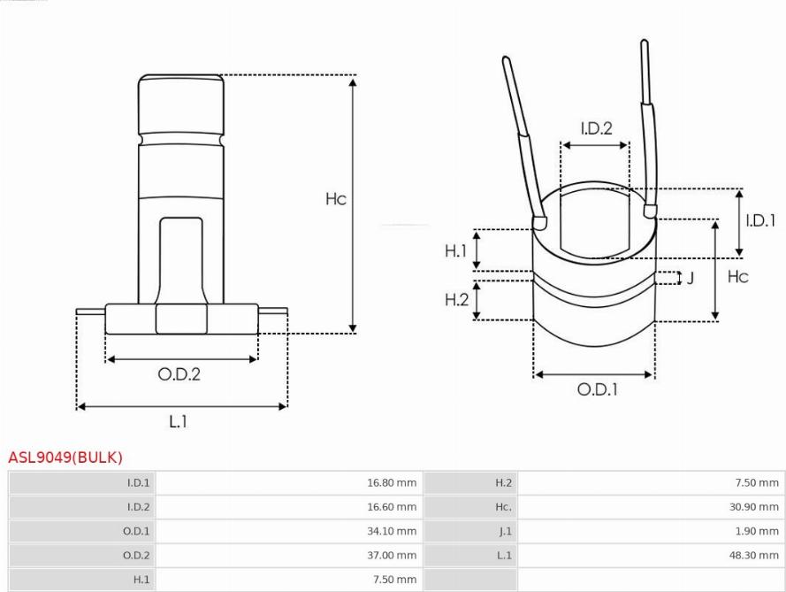 AS-PL ASL9049(BULK) - Liukurengas laturi inparts.fi