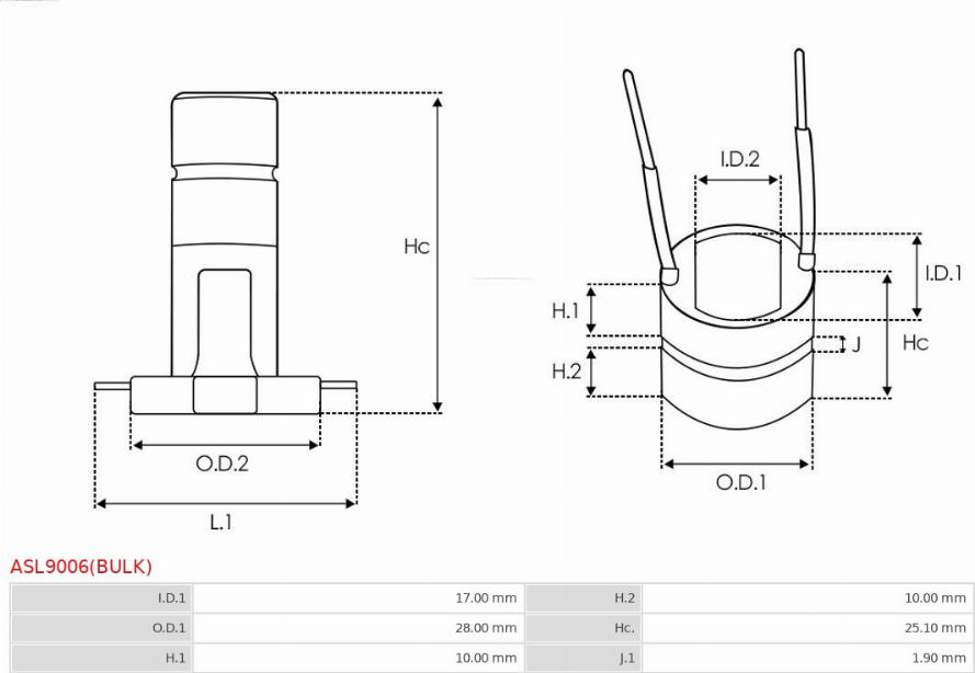 AS-PL ASL9006(BULK) - Liukurengas laturi inparts.fi