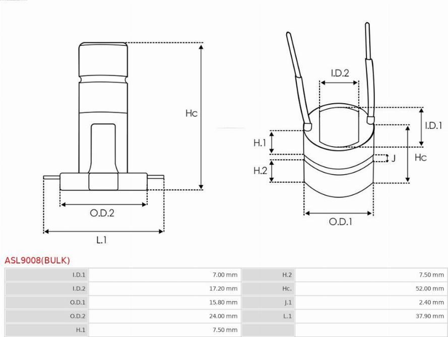 AS-PL ASL9008(BULK) - Liukurengas laturi inparts.fi