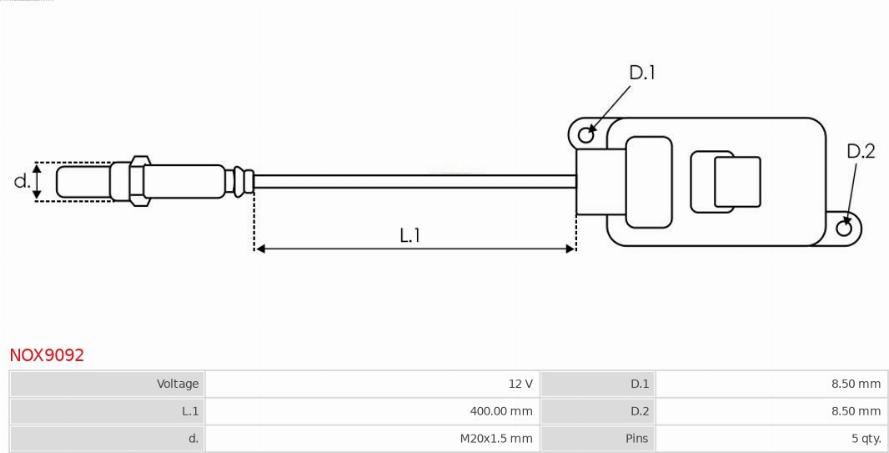 AS-PL NOX9092 - NOx-sensori, NOx.katalysaattori inparts.fi