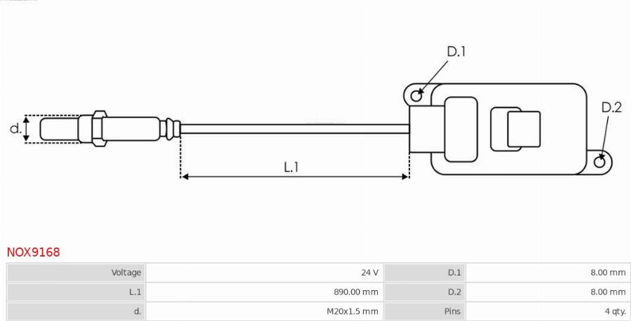 AS-PL NOX9168 - NOx-sensori, urearuiskutus inparts.fi