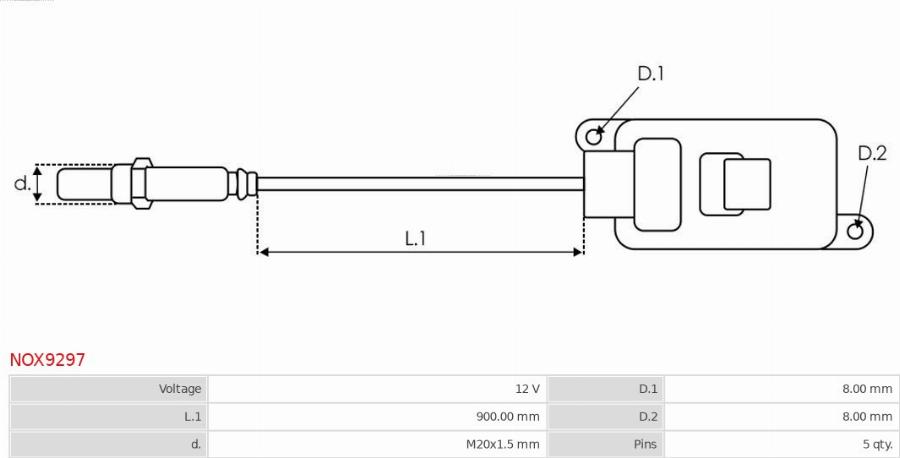 AS-PL NOX9297 - NOx-sensori, urearuiskutus inparts.fi