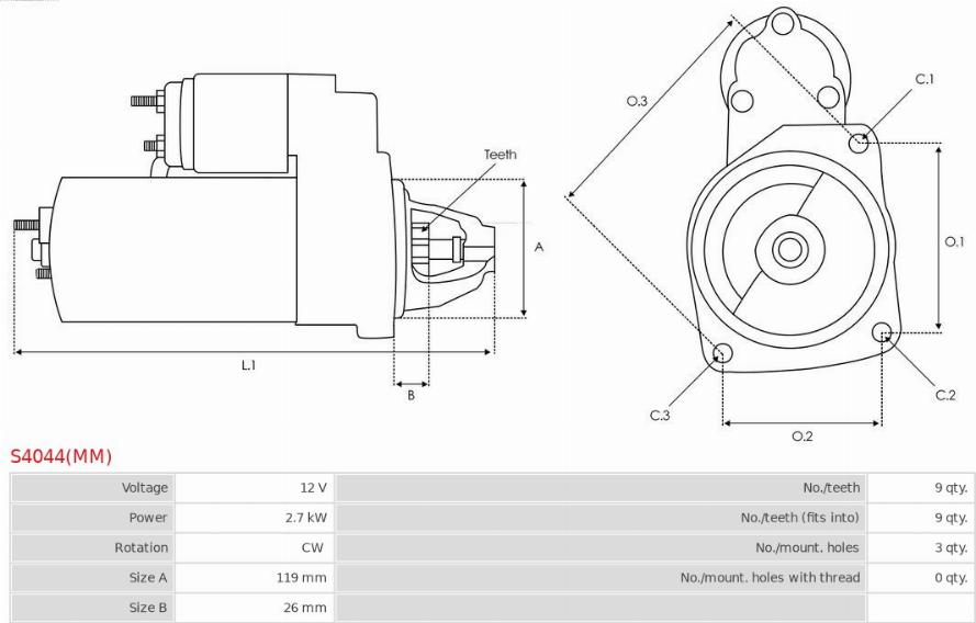 AS-PL S4044(MM) - Käynnistinmoottori inparts.fi