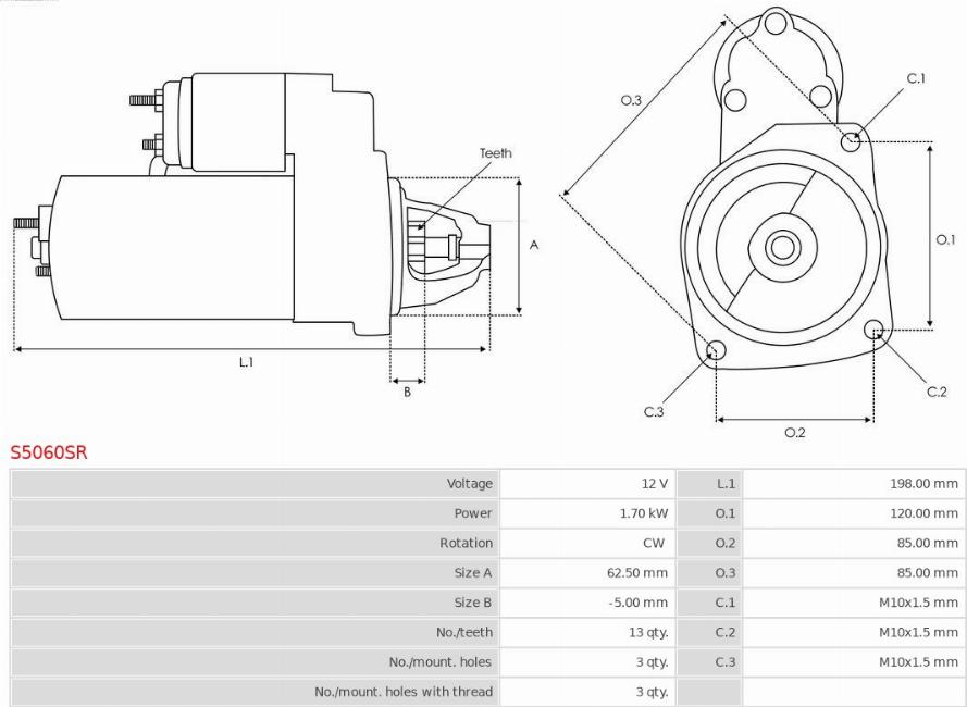 AS-PL S5060SR - Käynnistinmoottori inparts.fi