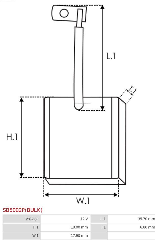 AS-PL SB5002P(BULK) - Käynnistinmoottorin hiilet inparts.fi