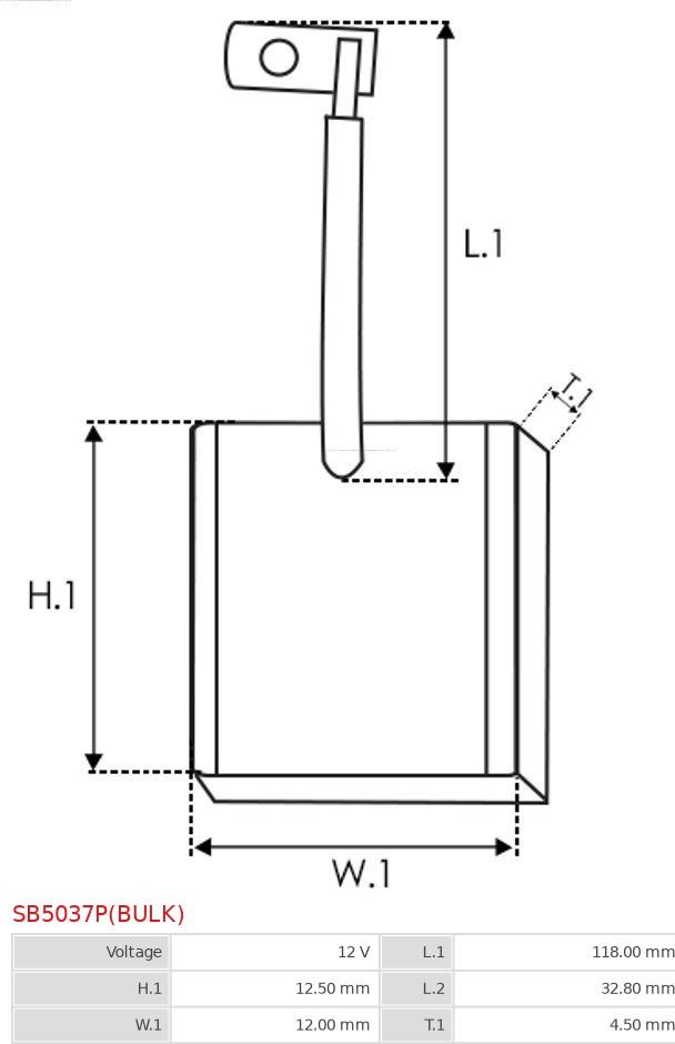 AS-PL SB5037P(BULK) - Käynnistinmoottorin hiilet inparts.fi