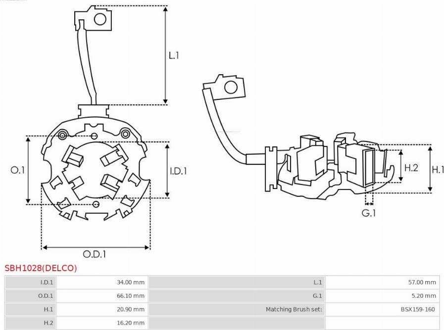 AS-PL SBH1028(DELCO) - Hiilipidike inparts.fi