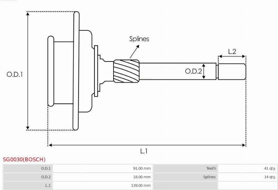 AS-PL SG0030(BOSCH) - Korjaussarja, planeettavaihde-käynnistin inparts.fi