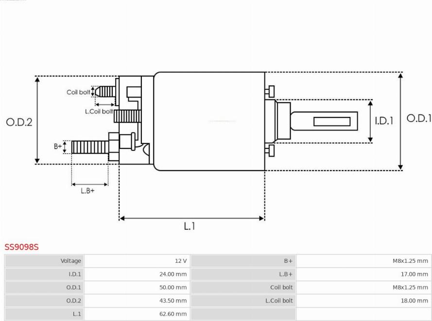 AS-PL SS9098S - Magneettikytkin, käynnistin inparts.fi