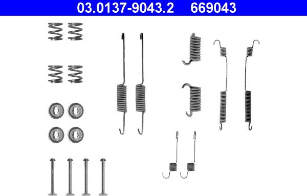 ATE 03.0137-9043.2 - Tarvikesarja, jarrukengät inparts.fi
