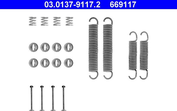 ATE 03.0137-9117.2 - Tarvikesarja, jarrukengät inparts.fi