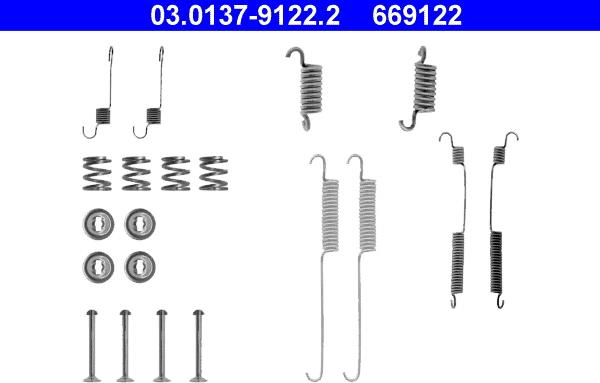ATE 03.0137-9122.2 - Tarvikesarja, jarrukengät inparts.fi