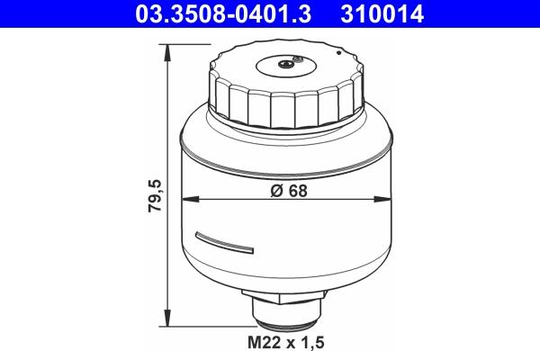 ATE 03.3508-0401.3 - Nestesäiliö, jarruneste inparts.fi