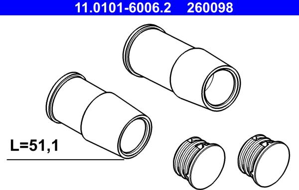 ATE 11.0101-6006.2 - Ohjainhylsysarja, jarrusatula inparts.fi