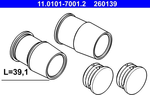 ATE 11.0101-7001.2 - Ohjainhylsysarja, jarrusatula inparts.fi