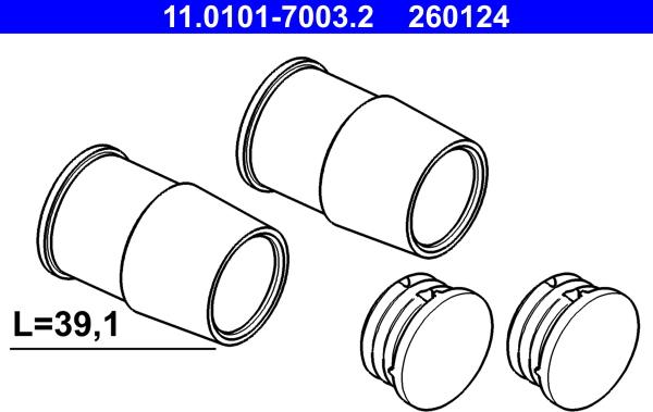 ATE 11.0101-7003.2 - Ohjainhylsysarja, jarrusatula inparts.fi