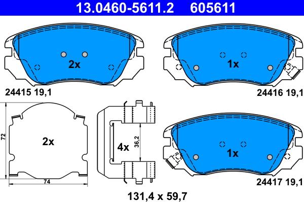 ATE 13.0460-5611.2 - Jarrupala, levyjarru inparts.fi