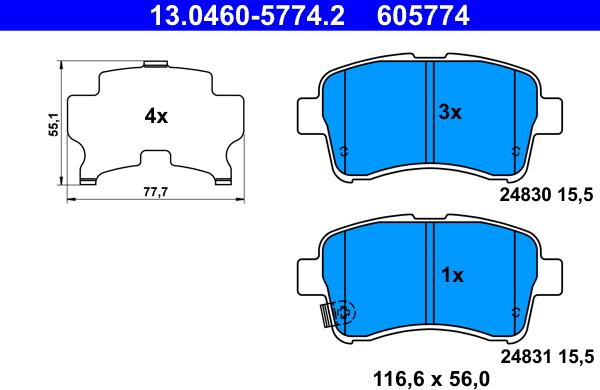 ATE 13.0460-5774.2 - Jarrupala, levyjarru inparts.fi