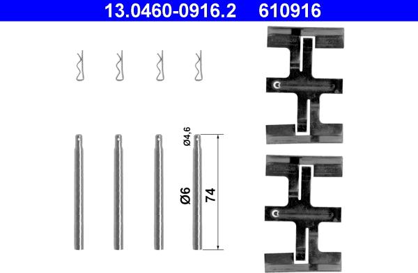 ATE 13.0460-0916.2 - Tarvikesarja, jarrupala inparts.fi