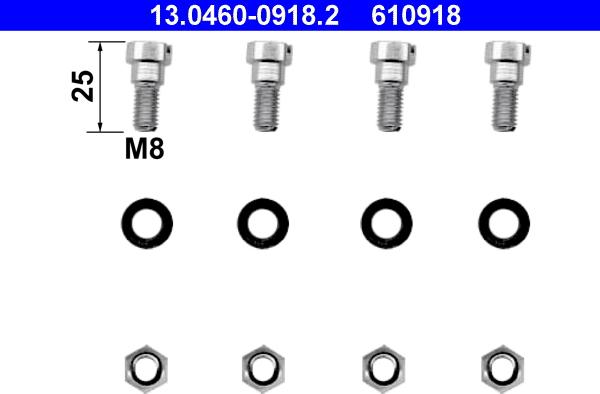 ATE 13.0460-0918.2 - Tarvikesarja, jarrupala inparts.fi